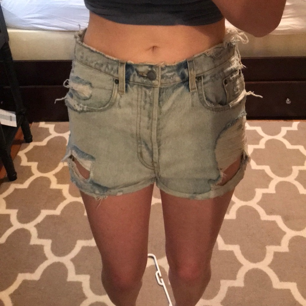 CARMAR denim - Ripped High Waisted Denim Shorts - Picture 6 of 6
